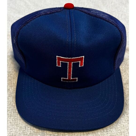 Texas Rangers Sports Specialty Snapback Mesh Trucker Blue Red Hat Cap New - Picture 1 of 5